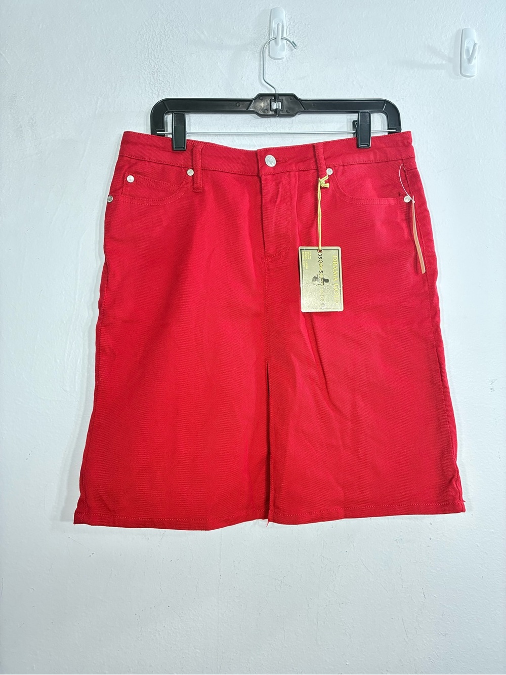 NWT Red denim above Knee Skirt